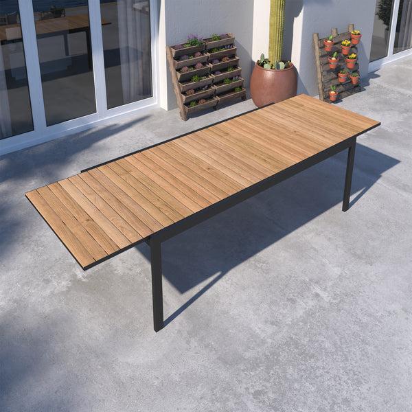 Safavieh Amazonia Buenos Aires 11 Piece Rectangular Extendable Outdoor Dining Set | International Home Miami - GEN PANAMA_10PORTBYRON BK