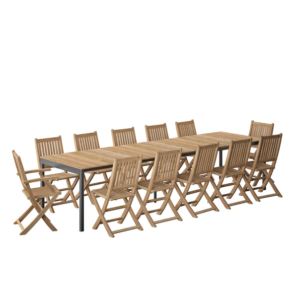safavieh Amazonia London 11 Piece Extendable Outdoor Dining Set | International Home Miami - GEN TPZEXTBL_10YOGSD