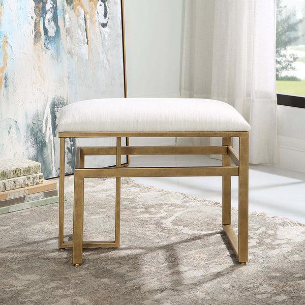 Safavieh Antique Home Decor Accent Stool Brushed Brass