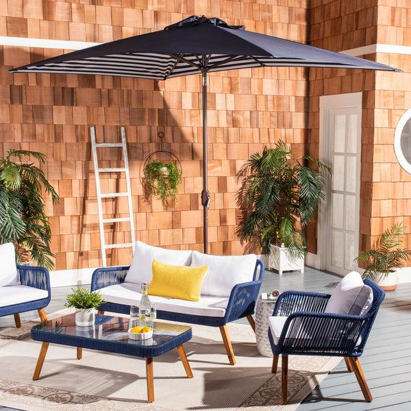 Safavieh Athens 6.5 X 10 Ft Rect Crank Umbrella | Safavieh - PAT8307