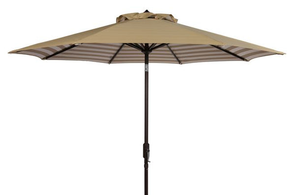Safavieh Athens Inside Out Striped 9Ft Crank Outdoor Auto Tilt Umbrella | Safavieh - PAT8007
