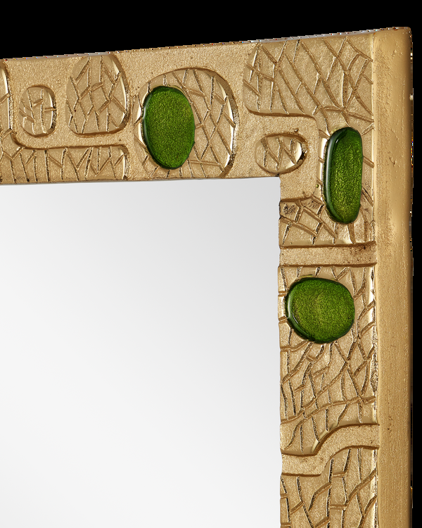 Safavieh Beau Monde Gold & Green Mirror | Currey & Co - 1000-0157