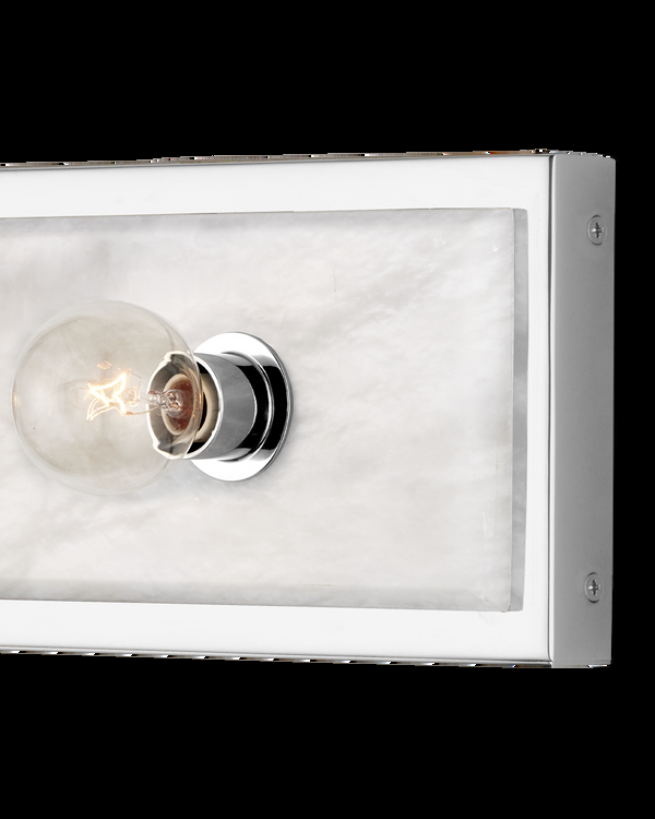 Safavieh Berdine Medium Nickel Bath Wall Sconce - Silver | Currey & Co - 5800-0054
