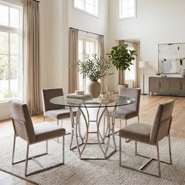 Safavieh Bethwyn Round Glass Dining Table | Safavieh Couture - DUP1001