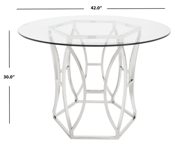 Safavieh Bethwyn Round Glass Dining Table | Safavieh Couture - DUP1001