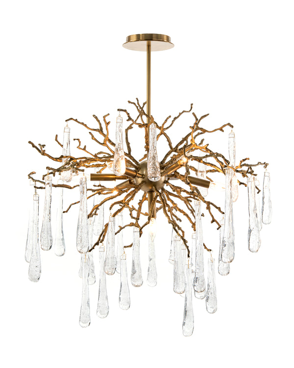 safavieh Brass And Glass Teardrop Seven-Light Chandelier | John-Richard - AJC-8981