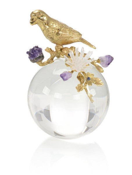 safavieh Brass Parrot and Amethyst Sculpture I | John Richard - JRA-14107