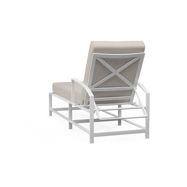 Safavieh Bristol Chaise In Canvas Flax W/ Self Welt - White | Sunset West - SW501-9-FLAX-STKIT