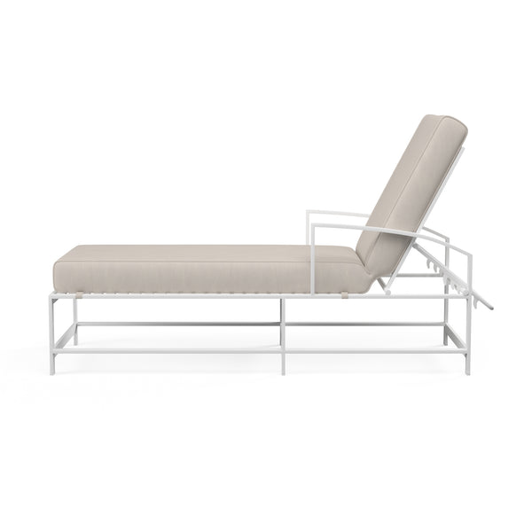 Safavieh Bristol Chaise In Canvas Flax W/ Self Welt - White | Sunset West - SW501-9-FLAX-STKIT