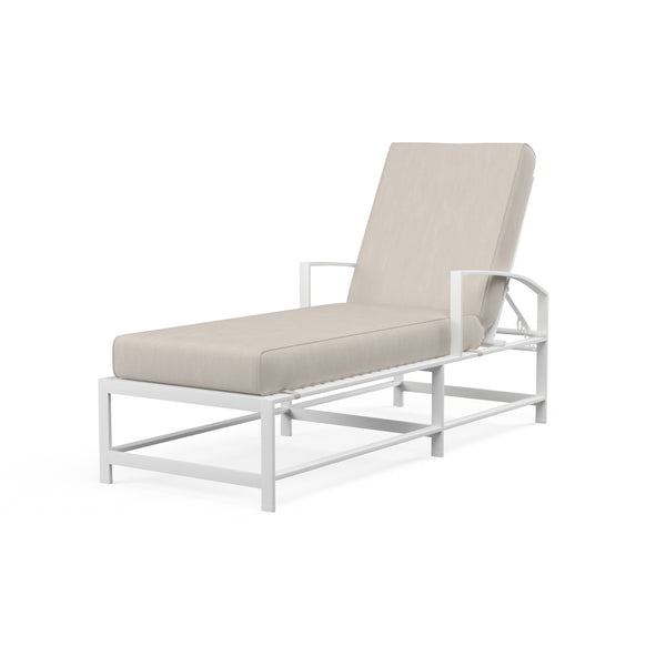 safavieh Bristol Chaise in Canvas Flax w/ Self Welt - White | Sunset West - SW501-9-FLAX-STKIT