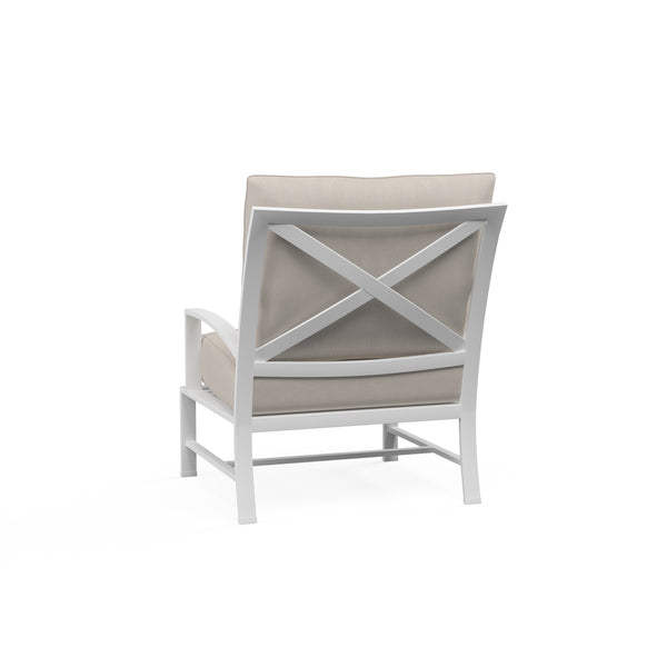 Safavieh Bristol Club Chair Canvas Flax In Canvas Flax W/ Self Welt - White | Sunset West - SW501-21-FLAX-STKIT