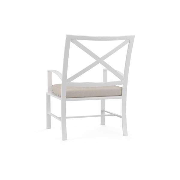 Safavieh Bristol Dining Chair In Canvas Flax W/ Self Welt - White | Sunset West - SW501-1-FLAX-STKIT