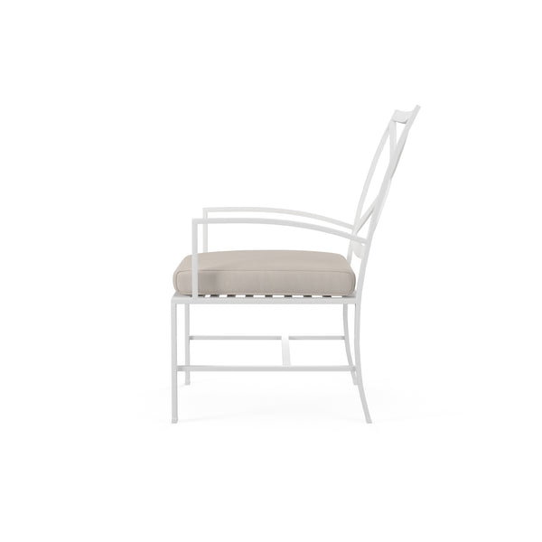 Safavieh Bristol Dining Chair In Canvas Flax W/ Self Welt - White | Sunset West - SW501-1-FLAX-STKIT