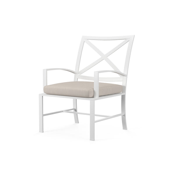 safavieh Bristol Dining Chair in Canvas Flax w/ Self Welt - White | Sunset West - SW501-1-FLAX-STKIT