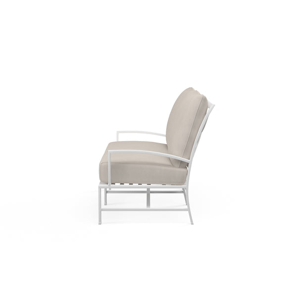 Safavieh Bristol Loveseat In Canvas Flax W/ Self Welt - White | Sunset West - SW501-22-FLAX-STKIT