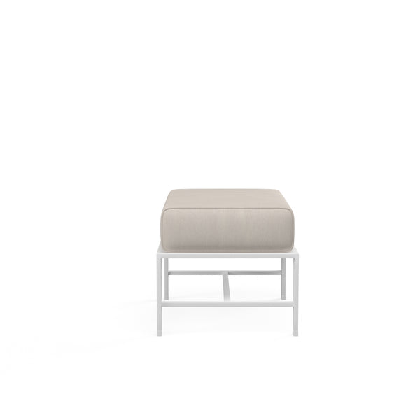 Safavieh Bristol Ottoman In Canvas Flax W/ Self Welt - White | Sunset West - SW501-OTT-FLAX-STKIT