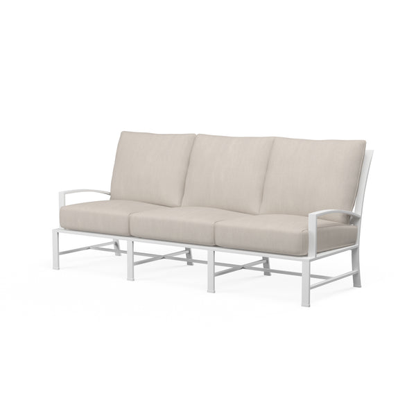 safavieh Bristol Sofa in Canvas Flax w/ Self Welt - White | Sunset West - SW501-23-FLAX-STKIT