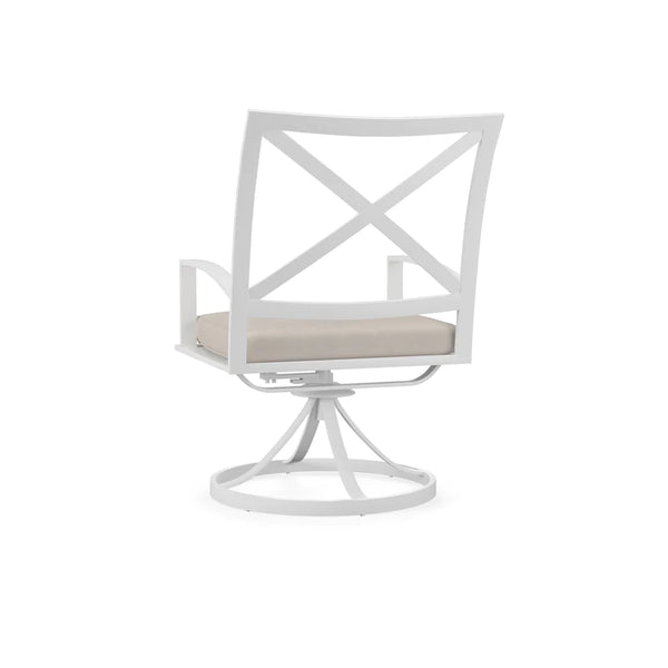 Safavieh Bristol Swivel Dining Chair In Canvas Flax W/ Self Welt - White | Sunset West - SW501-11-FLAX-STKIT