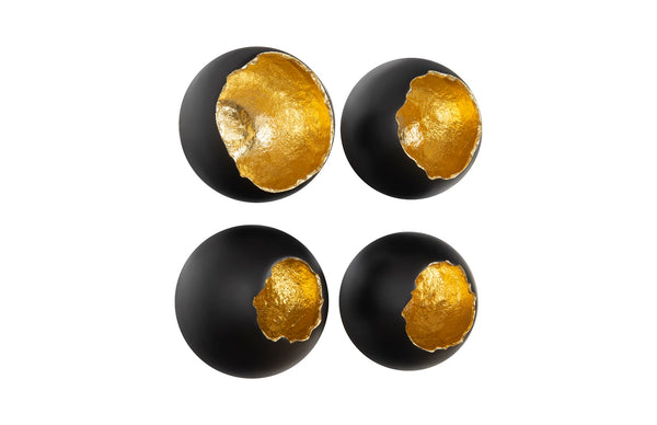 safavieh Broken Egg Wall Art Black And Gold Leaf Set Of 4 | Phillips Collection - PH81190