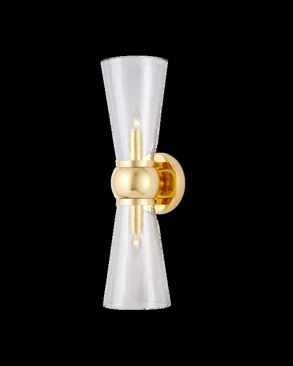 safavieh Byford Brass Bath Wall Sconce | Currey & Co - 5800-0058