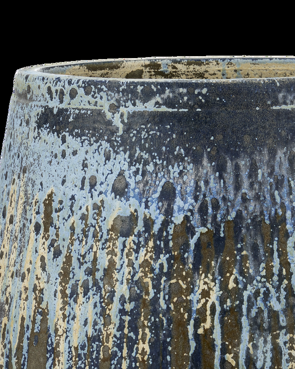 Safavieh Capaci Antique Blue Drip Planter | Currey & Co - 2200-0014