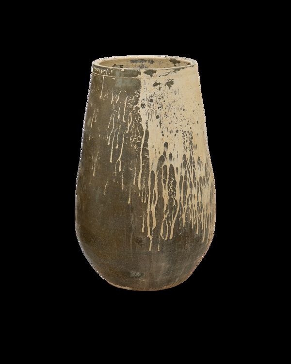 safavieh Capaci Antique White Planter - Brown | Currey & Co - 2200-0015