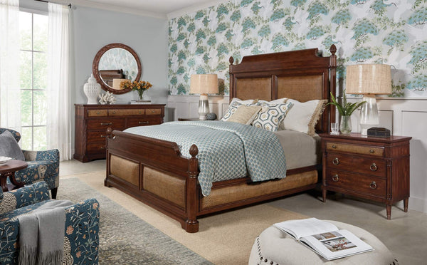 Safavieh Charleston Cal King Panel Bed - Dark Wood | Hooker Furniture - 6750-90260-85