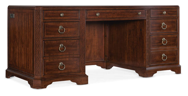 safavieh Charleston Executive Desk - Dark Wood | Hooker Furniture - 6750-10563-85