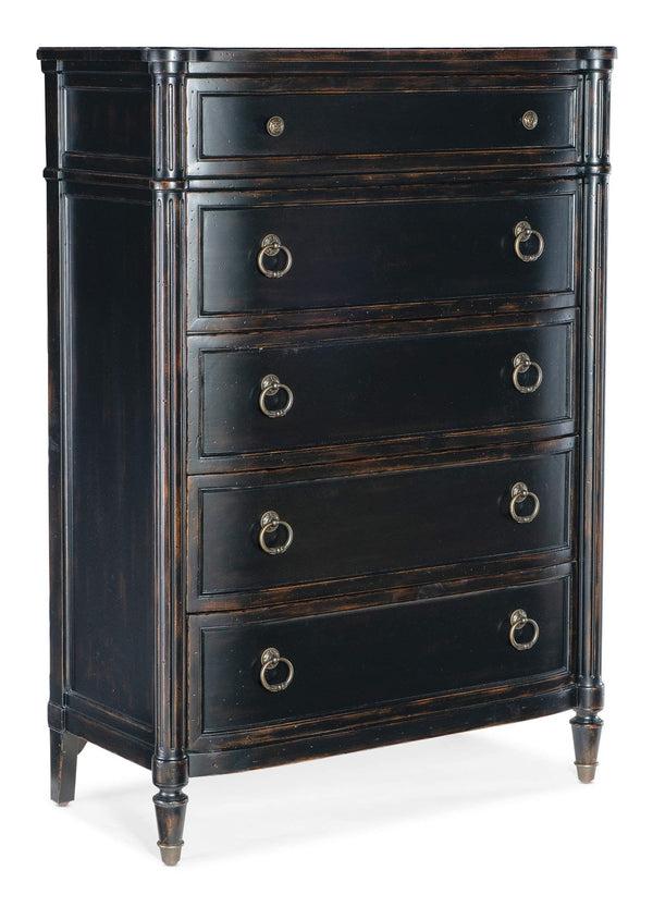 safavieh Charleston Five-Drawer Chest - Black | Hooker Furniture - 6750-90010-97