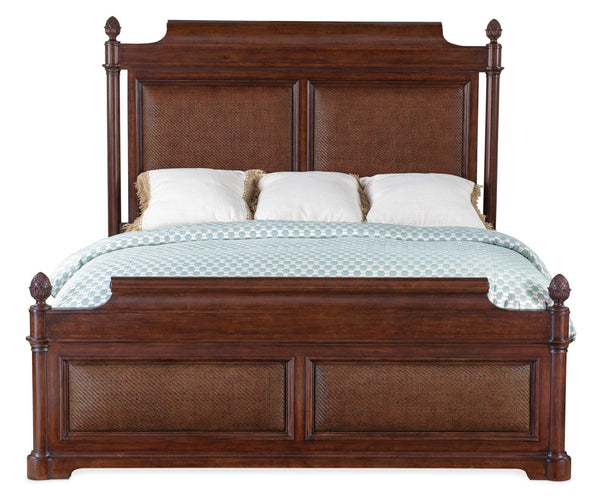 Safavieh Charleston King Panel Bed - Dark Wood | Hooker Furniture - 6750-90266-85