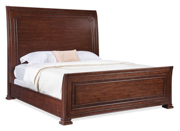 safavieh Charleston King Sleigh Bed - Dark Wood | Hooker Furniture - 6750-90466-85