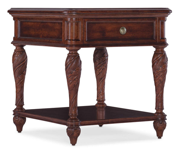 Safavieh Charleston One-Drawer End Table - Dark Wood | Hooker Furniture - 6750-80413-85