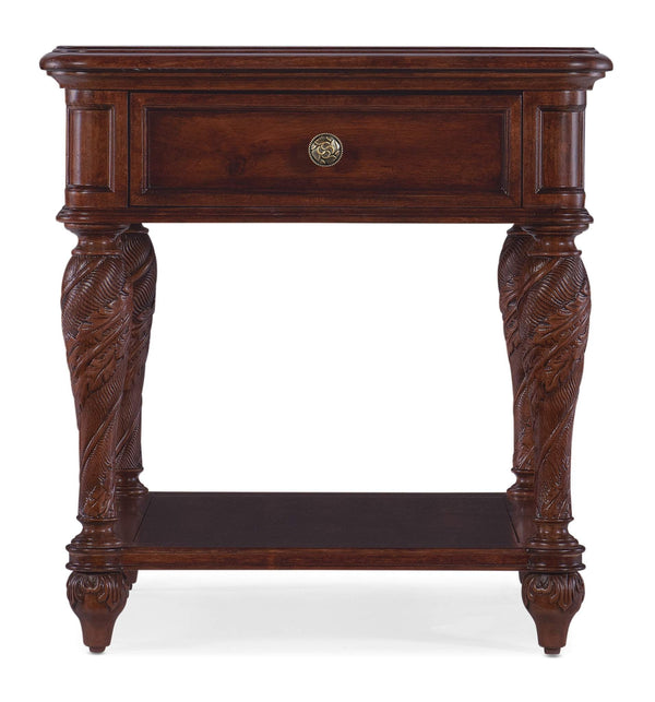 Safavieh Charleston One-Drawer End Table - Dark Wood | Hooker Furniture - 6750-80413-85