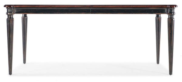 Safavieh Charleston Rectangle Leg Dining Table W-2-22in Leaves - Black | Hooker Furniture - 6750-75200-00