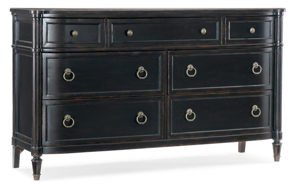 safavieh Charleston Seven-Drawer Dresser - Black | Hooker Furniture - 6750-90202-97