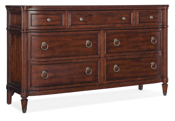 Safavieh Charleston Seven-Drawer Dresser - Dark Wood | Hooker Furniture - 6750-90202-85