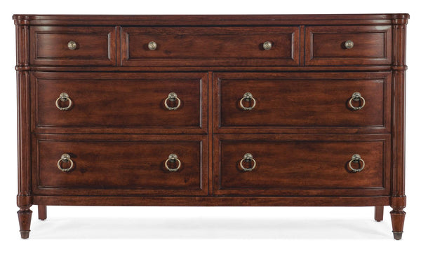 Safavieh Charleston Seven-Drawer Dresser - Dark Wood | Hooker Furniture - 6750-90202-85