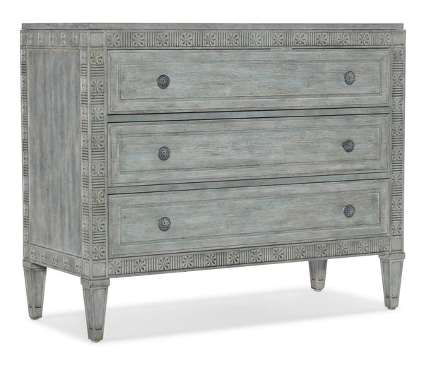 safavieh Charleston Three-Drawer Chest - Blue | Hooker Furniture - 6750-85018-44