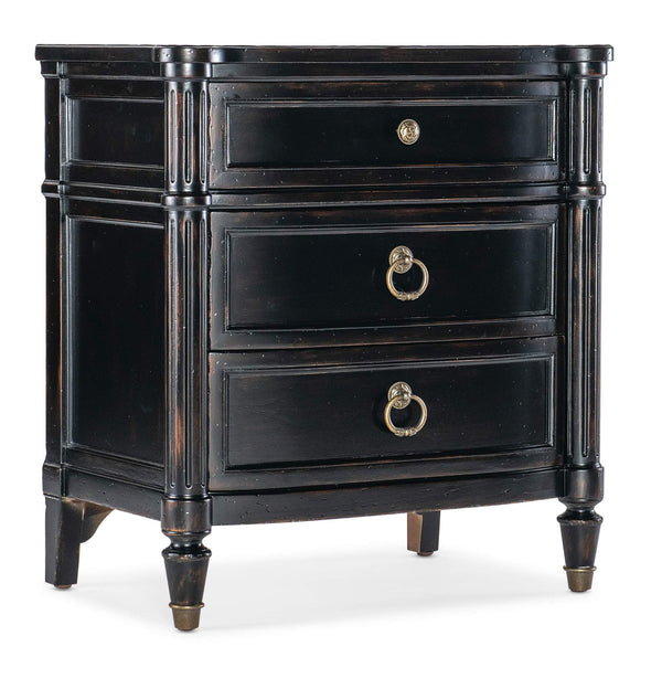 safavieh Charleston Three-Drawer Nightstand - Black | Hooker Furniture - 6750-90015-97