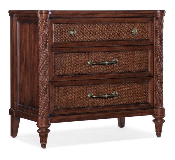 Safavieh Charleston Three-Drawer Nightstand - Dark Wood | Hooker Furniture - 6750-90316-85