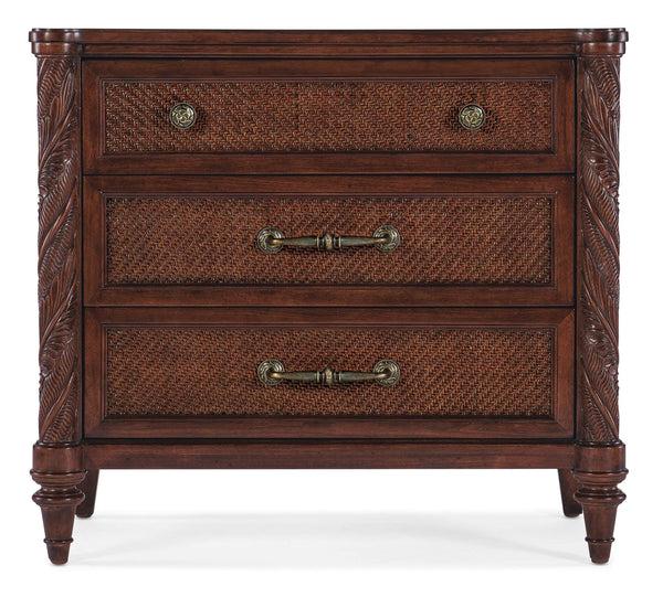 Safavieh Charleston Three-Drawer Nightstand - Dark Wood | Hooker Furniture - 6750-90316-85