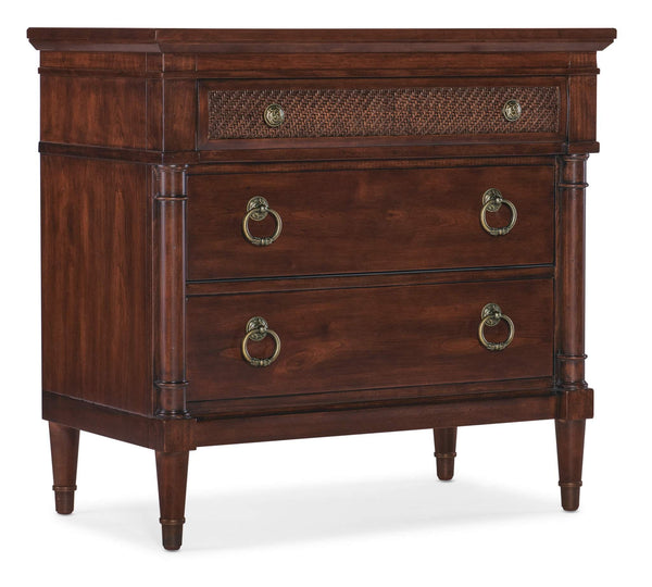 Safavieh Charleston Three-Drawer Nightstand - Dark Wood | Hooker Furniture - 6750-90315-85