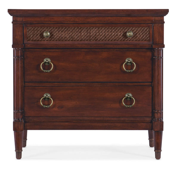 Safavieh Charleston Three-Drawer Nightstand - Dark Wood | Hooker Furniture - 6750-90315-85