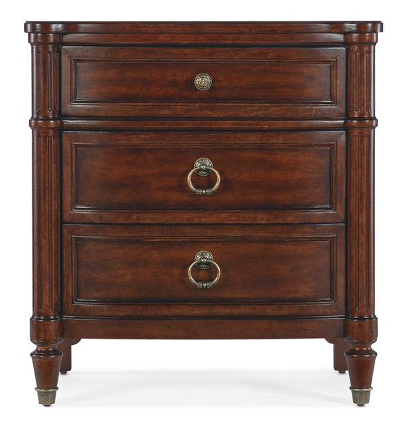 Safavieh Charleston Three-Drawer Nightstand - Dark Wood | Hooker Furniture - 6750-90015-85