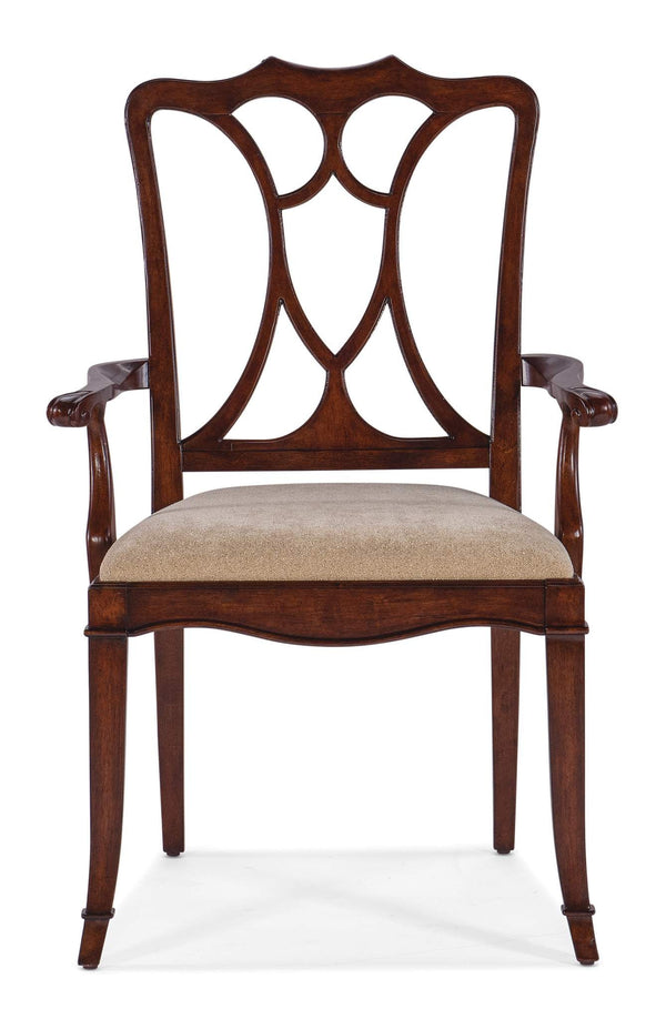 Safavieh Charleston Upholstered Seat Arm Chair - Beige | Hooker Furniture - 6750-75300-85