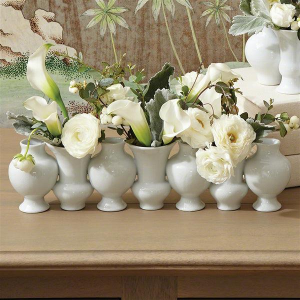 Safavieh Chinoise Linear Bud Vase-White Crackle | Global Views - 4.80125