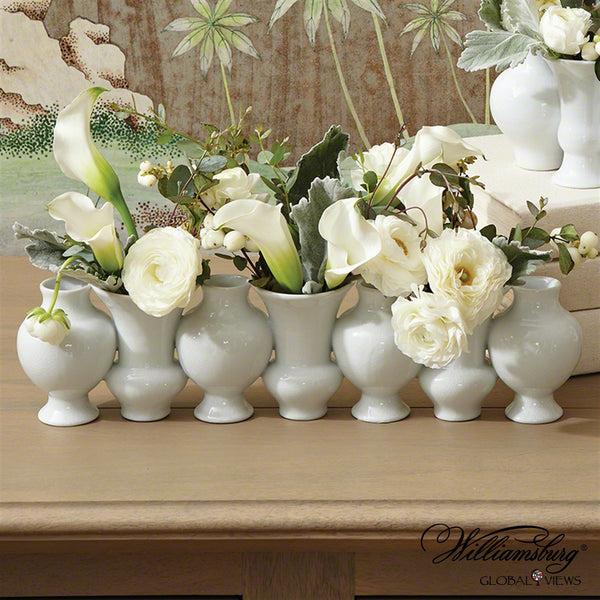 Safavieh Chinoise Linear Bud Vase-White Crackle | Global Views - 4.80125