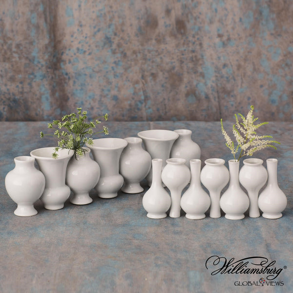 Safavieh Chinoise Linear Bud Vase-White Crackle | Global Views - 4.80125