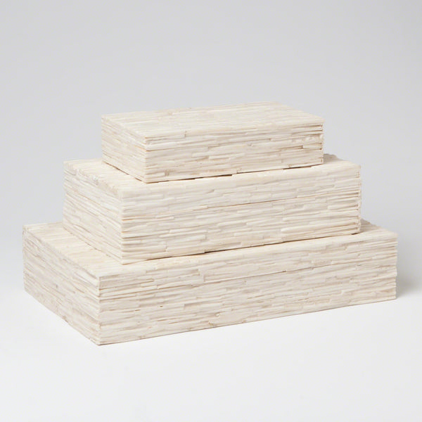 Safavieh Chiseled Bone Storage Box-Med | Global Views - 7.90245