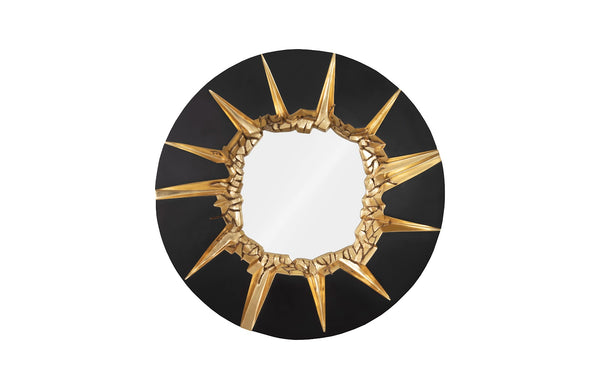 safavieh Circular Cracked Mirror Black & Gold | Phillips Collection - PH104346